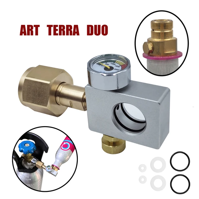 อะแดปเตอร์กระบอก CO2หัวต่อคอมพิวเตอร์สีชมพูสำหรับเปลี่ยนโซดาถัง Terra Duo Art 1