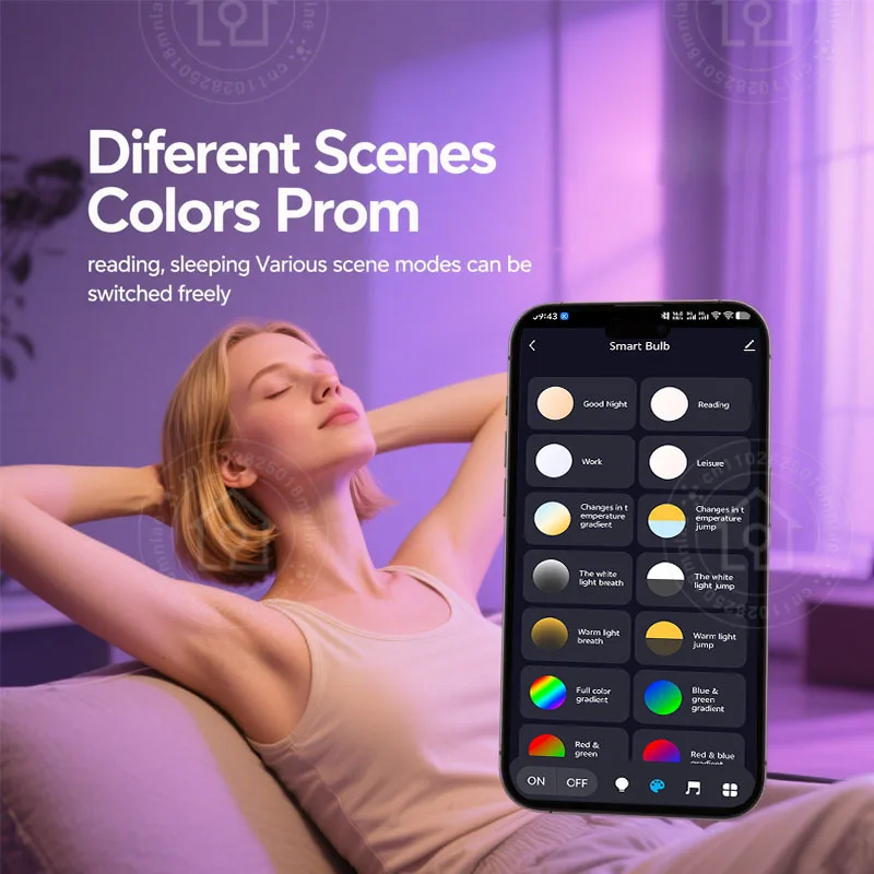 Smart led bulb Tuya Smart E27 Smart Life APP control dimmable Bluetooth RGB 220-240V 9W bedroom decoration party lighting