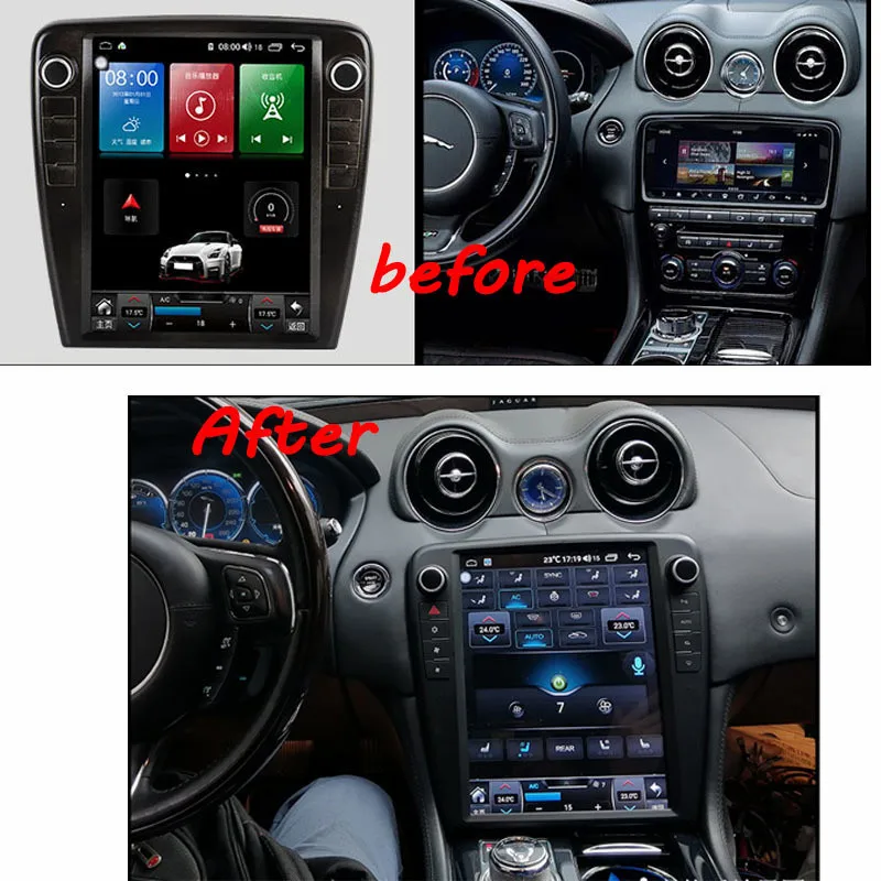

Автомобильный мультимедийный плеер с радио, стерео, Android, экран Tesla для Jaguar XJ XJL 2010-2018 Carplay Android Auto 4G WIFI 8G + 128G