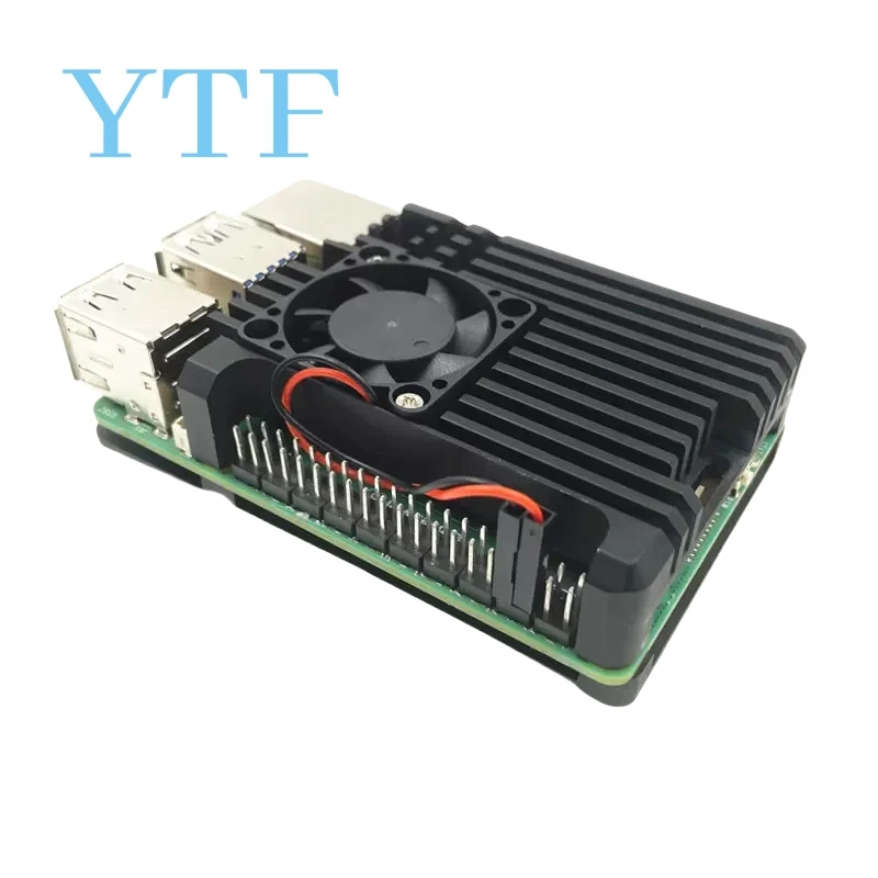 Raspberry Pi 5 Aluminum Case Metal Shell Cooling Fan Silicone Heatsink Active Passive Cooling Radiator Cooler For RPi 5