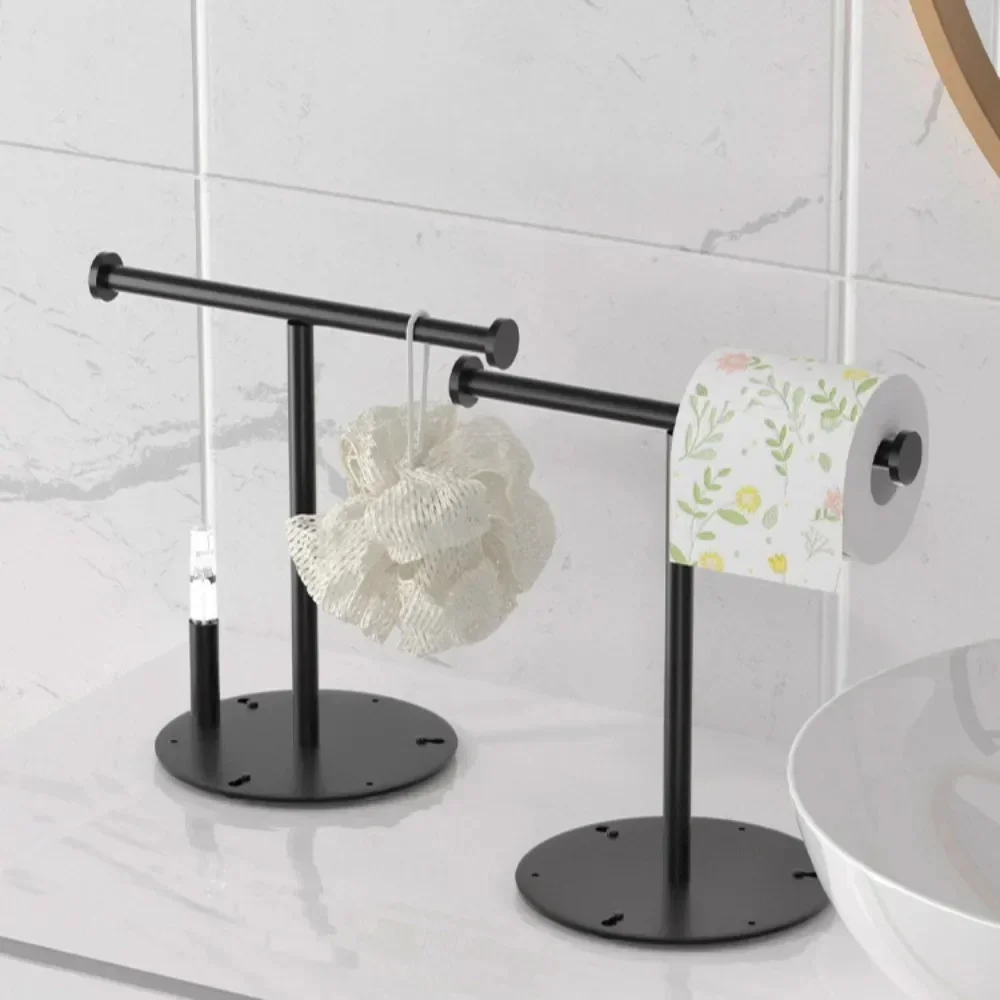 304 Stainless Steel Towel Rack Countertop Vertical Floor To Floor Towel Rod Bathroom Toilet Tissue Racks Kitchen holder Rag Rack