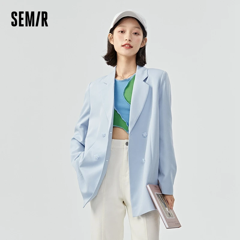 

Semir Coat Women Mid-Length Solid Color Women 2023 Autumn New Soft Loose Casual Suit