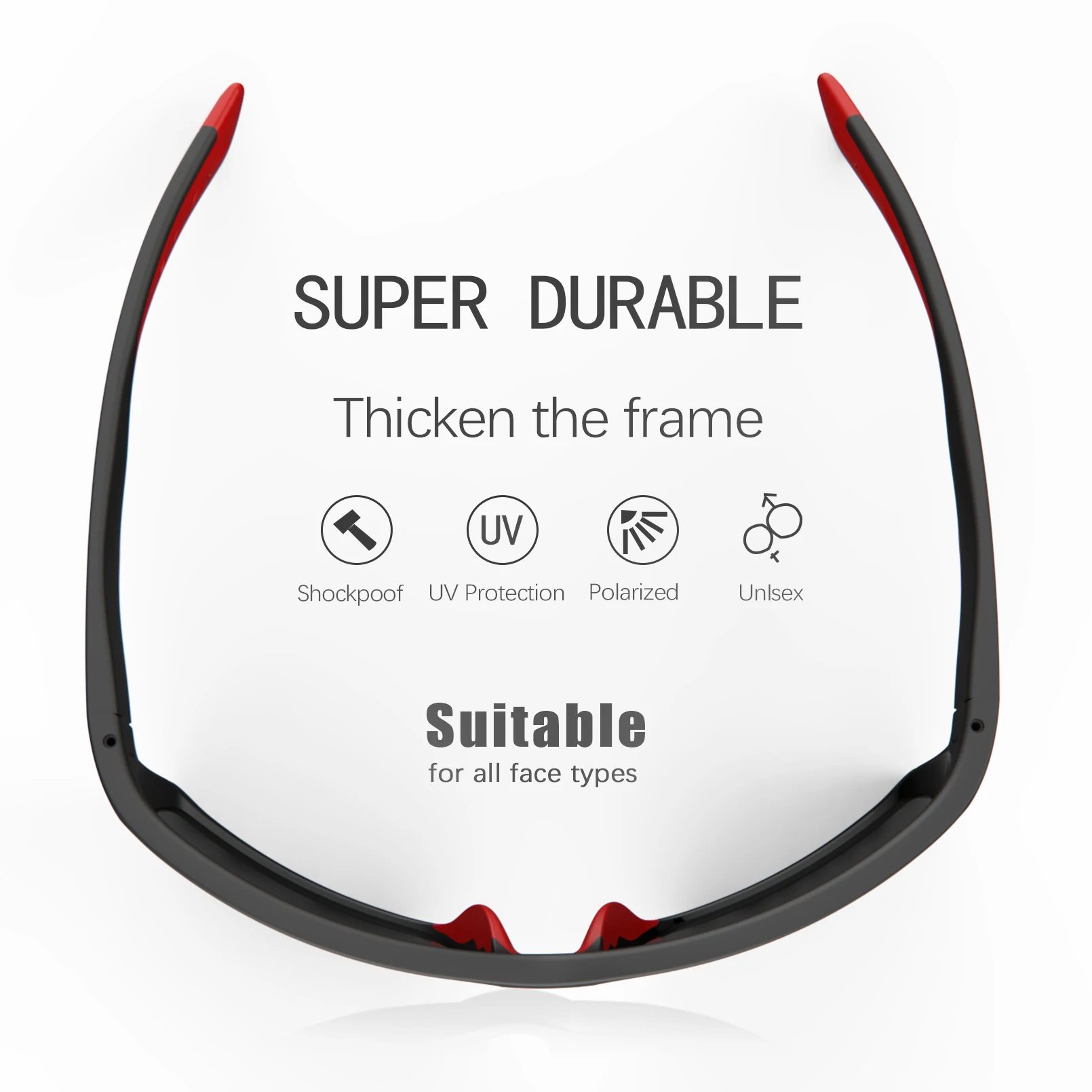 MAXJULI Lunettes de Soleil Polarisées Rectangulaires Extérieures pour Hommes Femmes, Lunettes de Soleil de Sport, Conduite, Pêche, Lunettes de Cyclisme 8122_voghion.com