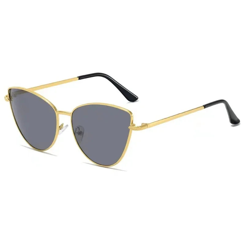 Small Vintage Cat Eye Men Sunglasses Metal Frame - Image 6