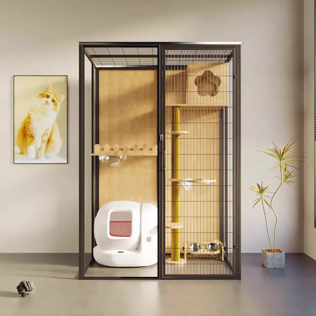 Aluminum Alloy Frame Indoor Cattery 120*60*180cm Luxury Cat House