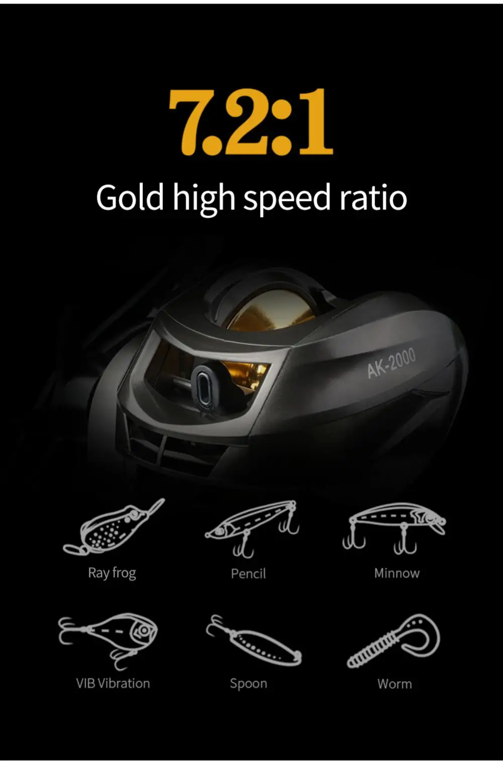Piscifun Alijoz 300 Low-profile Baitcasting Fishing Reel 7.2:1 15KG Max Drag 8 + 1 Bearings Aluminum Frame Freshwater Saltwater fishing reel