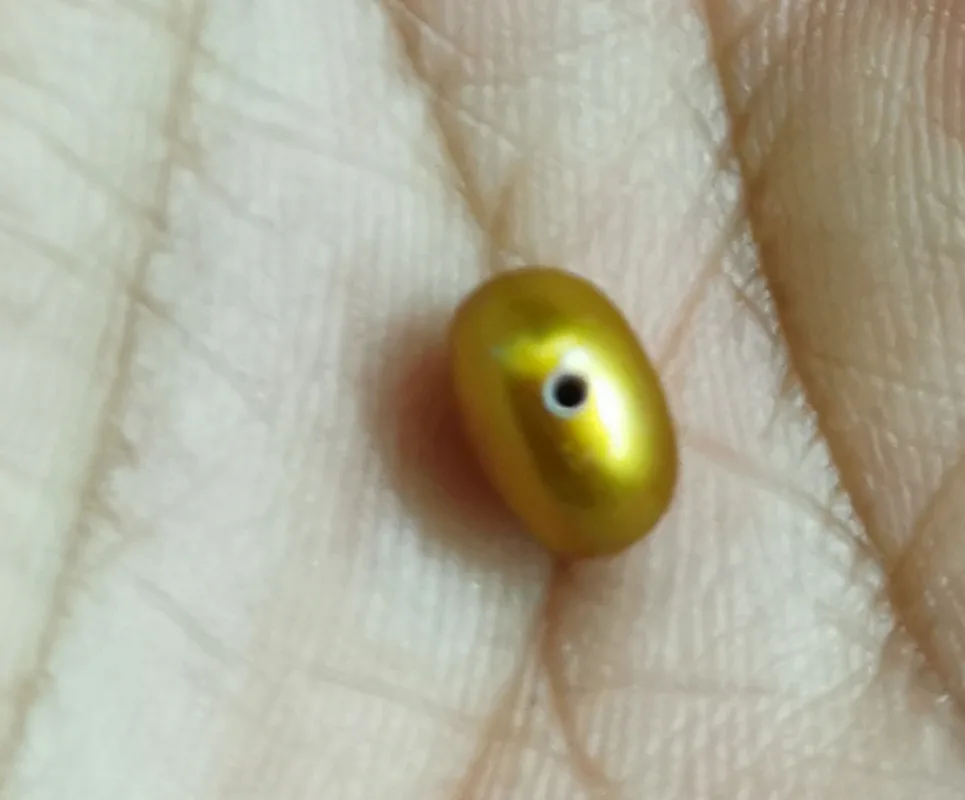 Around 7.179x5.13mm champagne gold bottom loose pearl full drilled for necklace bracelet pendant earring