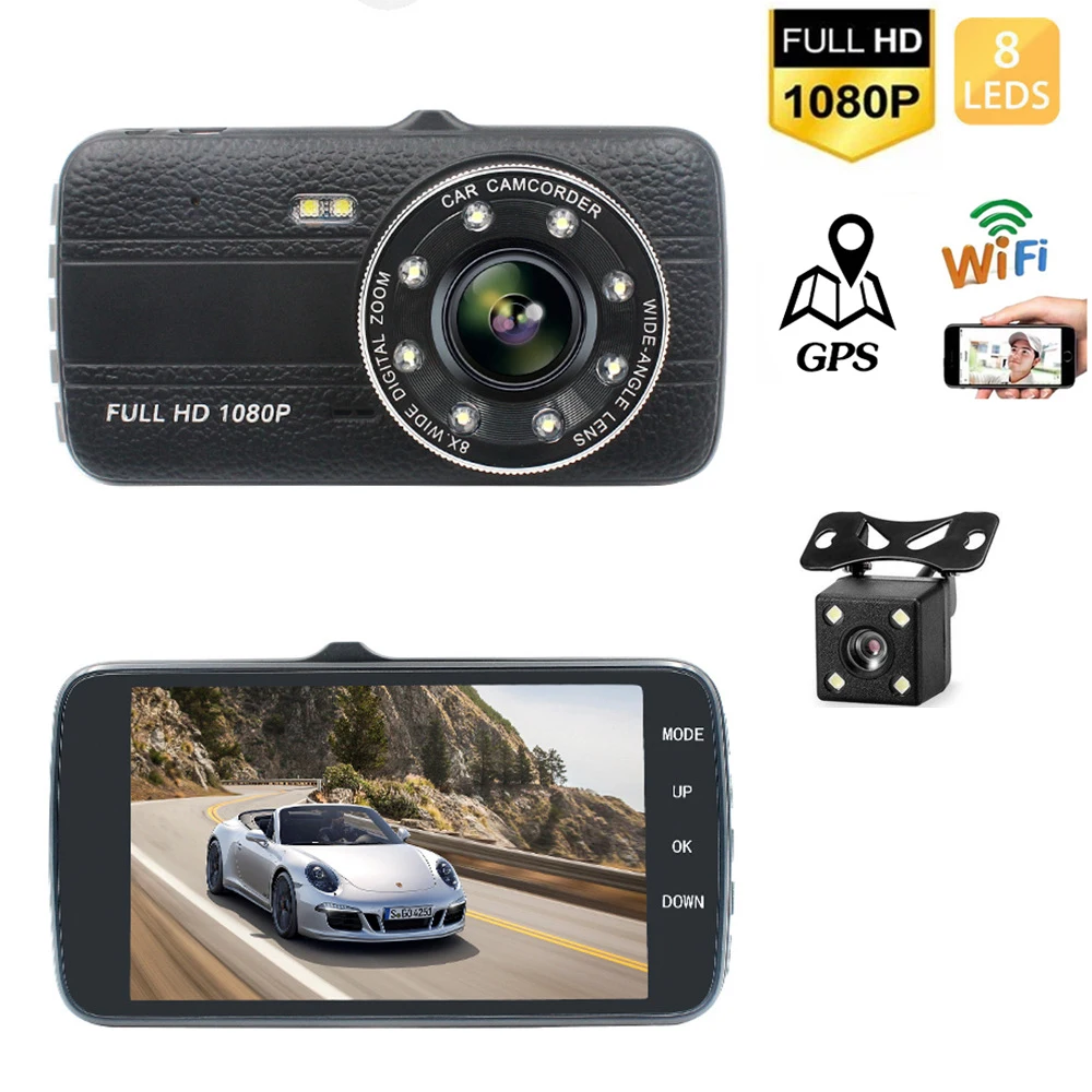 

Car DVR WiFi Dash Cam 1080P Full HD Rear View Vehicle Camera Video Recorder Night Vision Auto Dashcam GPS Logger Car Accessories