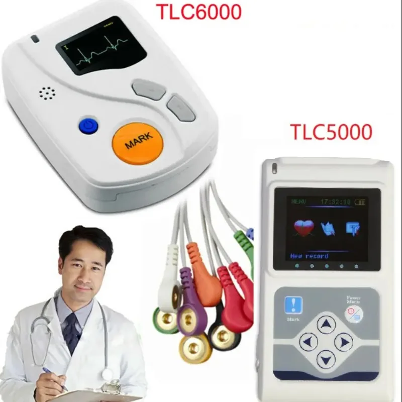 CONTEC TLC5000/TLC6000 12 Channels ECG EKG System Holter Dynamic Electrocardiograph USB