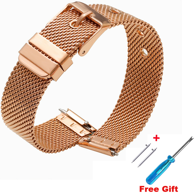 High quality Quick release Spring bar Mesh band Stainless steel Watchband For DW Watch 10mm 12mm 14mm 16m 18mm 20mm 22mm