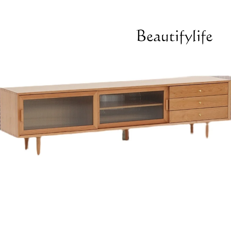 

Шкаф для телевизора из массива дерева в нордическом стиле