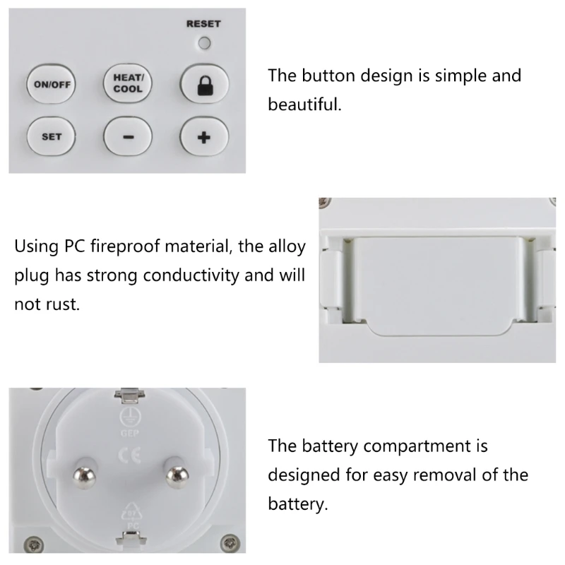 

Programmable Wireless Thermostat Socket Household Intelligent Temperature Control Indoor Floor Heating Automatic Socket