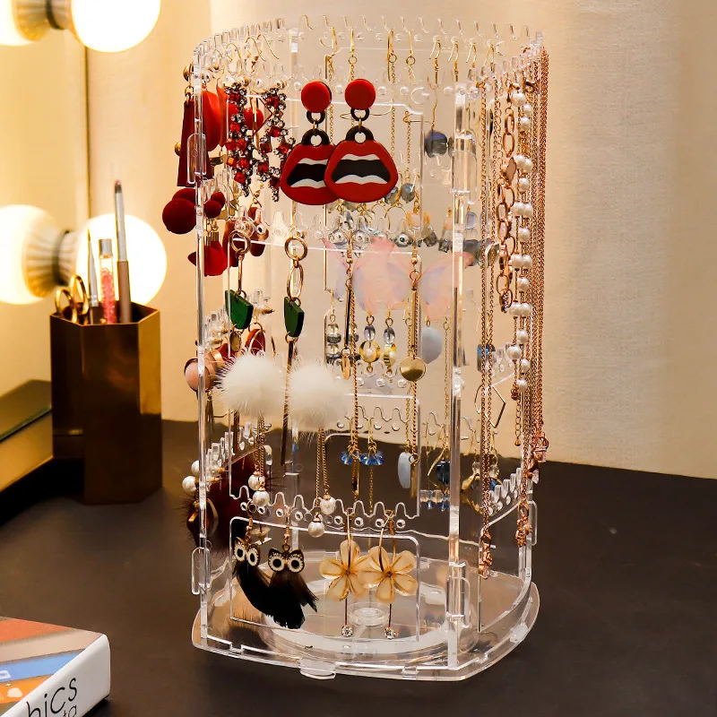 

Round Multi-Layer Rotating Earrings Display Rack Rotating Home Finishing Ornament Acrylic Storage Rack Stall Jewelry Plate