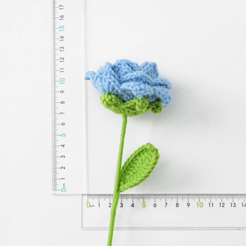 Elegant Rose Knitted Flower Bouquet - Handcrafted Crochet Floral Decor for Weddings and Home Parties