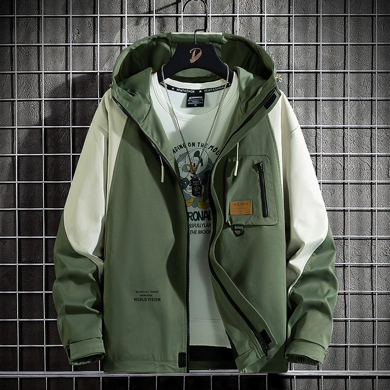 New 2024 Spring Autumn Hip Hop Streetwear Outdoor Military Green Black Cargo Jackets Men\'s Casual Fashion Oversize 7XL 8XL 9XL