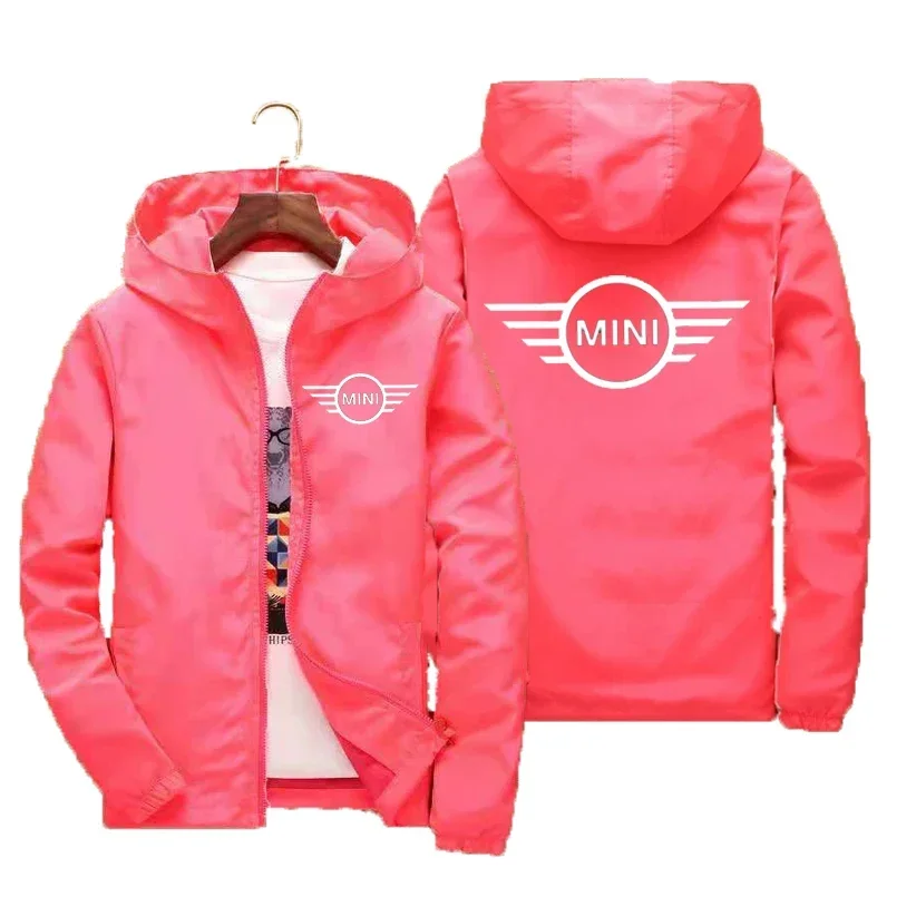 Chaqueta Bomber con capucha y cremallera para hombre, último estampado de patrón Mini Cooper, cortavientos informal Xipper, coche de moda, primavera y otoño
