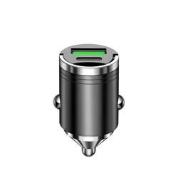 Compact 100W Dual USB Fast Car Charger with Type C Port (Conical head type)