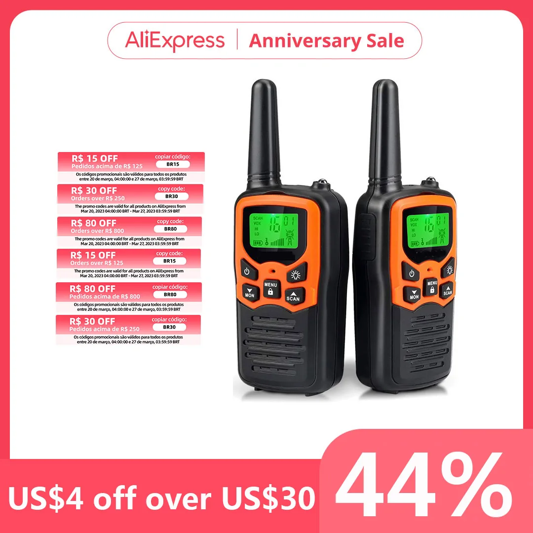 Walkie Talkies Long Range Adults with 22 FRS Channels Family Walkie Talkie with LED Flashlight
