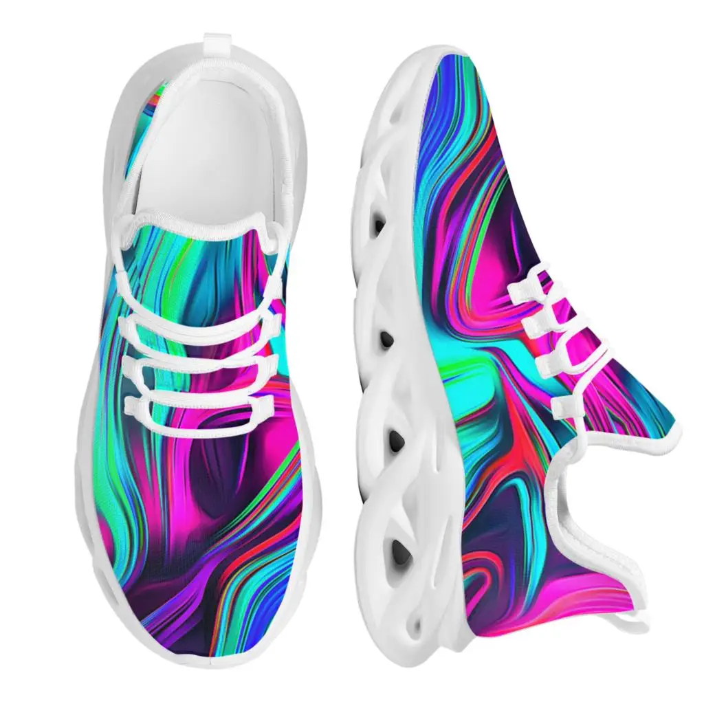 

Стильные мужские кроссовки INSTANTARTS с психоделическим дизайном, удобная и дышащая сетчатая повседневная обувь на плоской подошве, Уличная обувь