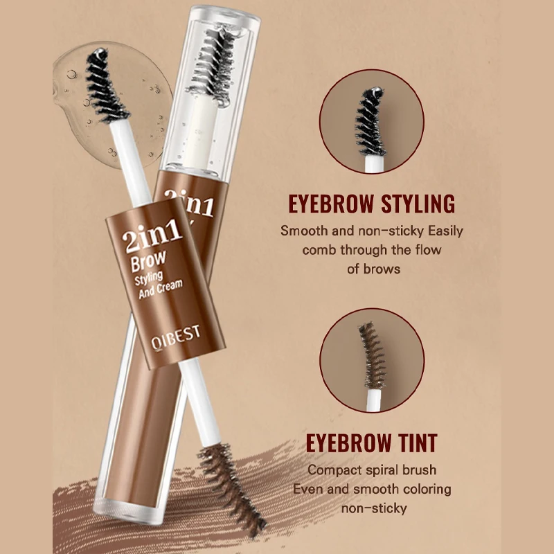 Transparent Brown Eyebrow Dye Styling Gel Waterproof Long Lasting Wild Brow Tint Wax Natural Clear Liquid Eyebrows Fixing Cream 3