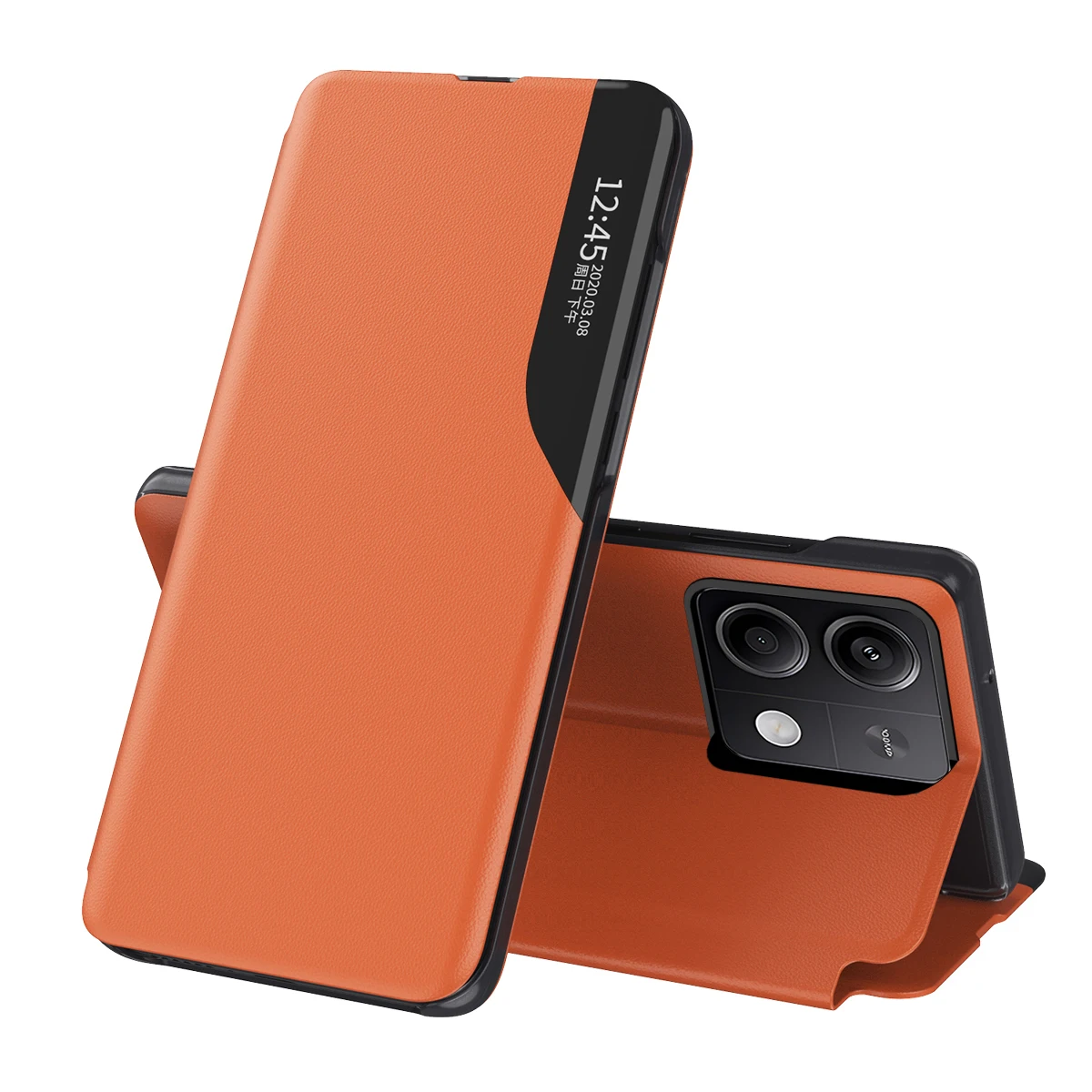 Premium Magnetic Flip Leather Phone Case with Window - Anti-fall Protective Cover Holder in Sleek Book Design
