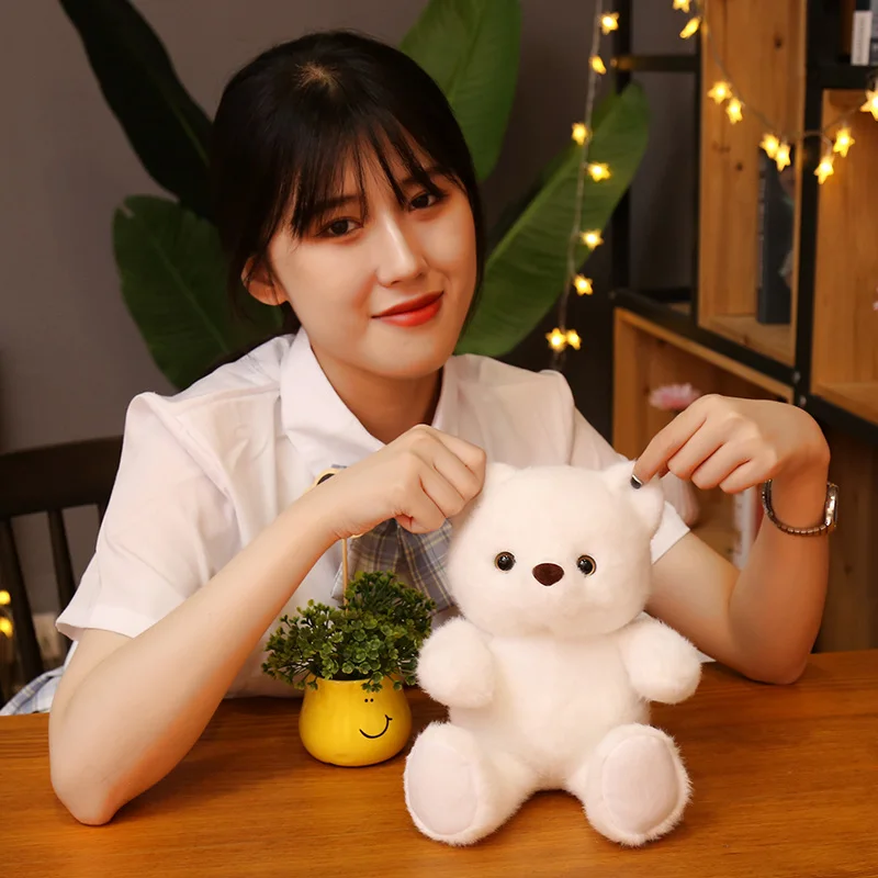 New 1pc 23cm Cute Naked Bear Plush Toy Kawaii Brown White Bear Doll Stuffed Animal Toy Children Companion Toy Kid Birhday Gift