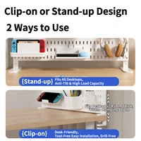 2-in-1 Desk Pegboard – Choose Stand or Clamp Mount, Reusable Organizer Stores Files, Stationery & Office Essentials 3