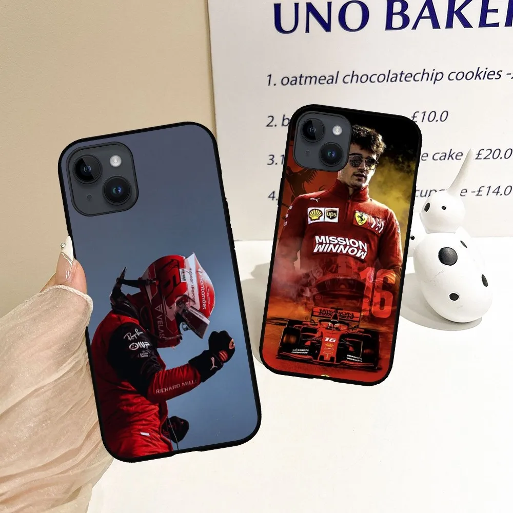 F1 Racing C-Charles 16 Leclerc  Phone Case For Iphone 15 14 13 12 11 X Xr Xs Xsmax 8 7 Plus Mini Pro Max Soft Black Phone Cover