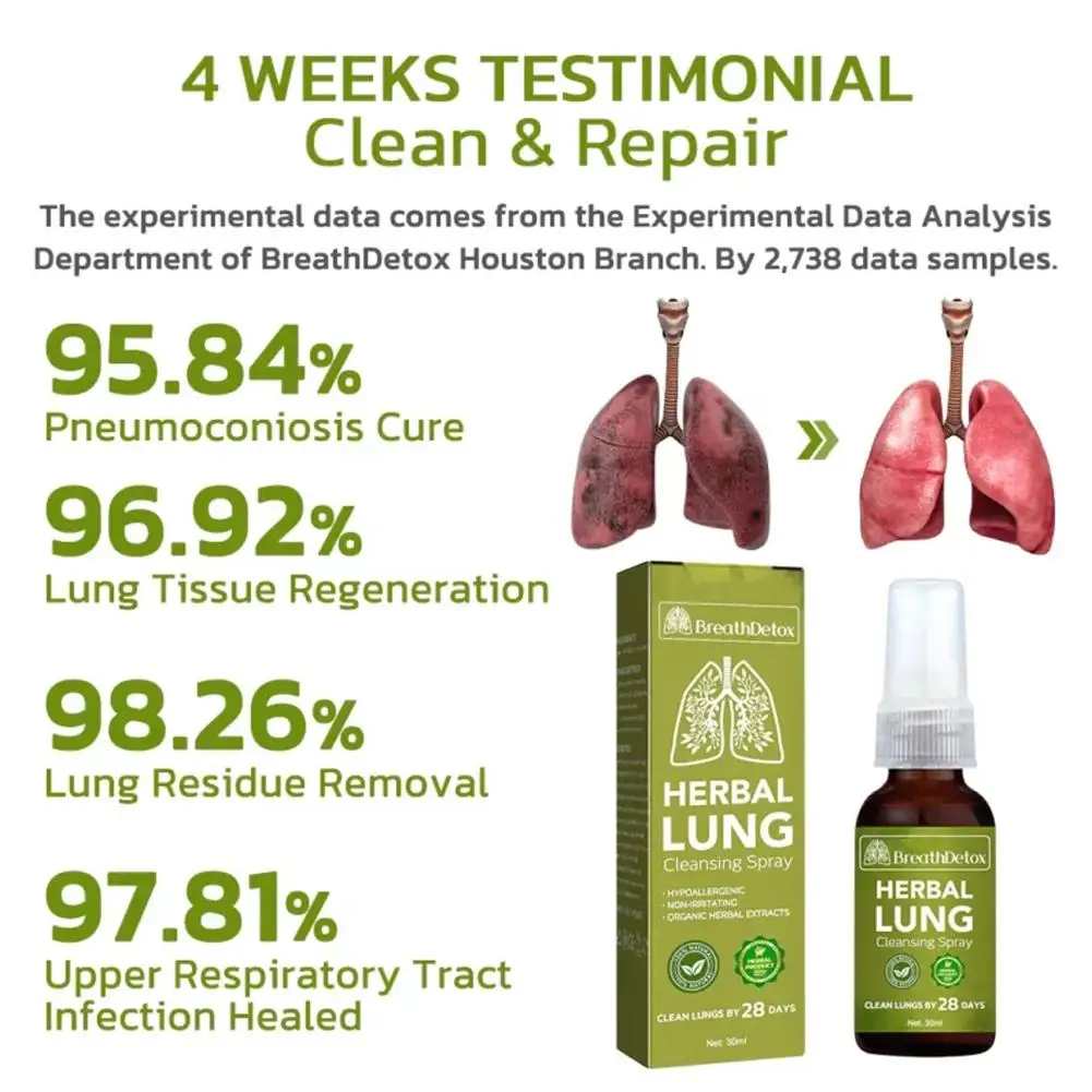 Nasal Spray Herbal Lung Drops Herbal Oral Spray Smoking Cessation Spray 30ML for Lung Herbal Cleanser Smokers Clear Nasal Mist Anti Snoring Congestion Relieves Dry Throat Breath