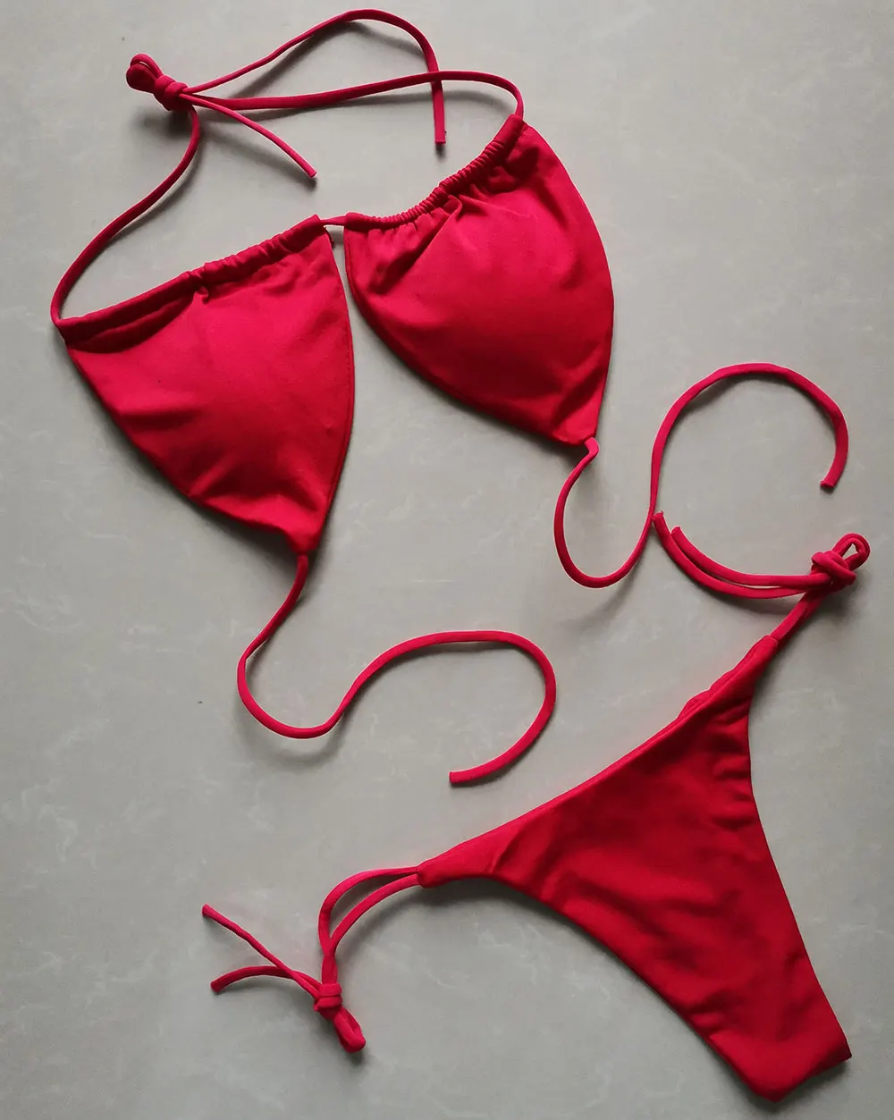 Summer Sexy Bikini Set with Push-Up Padded Bra and Adjustable Thong Swimsuit