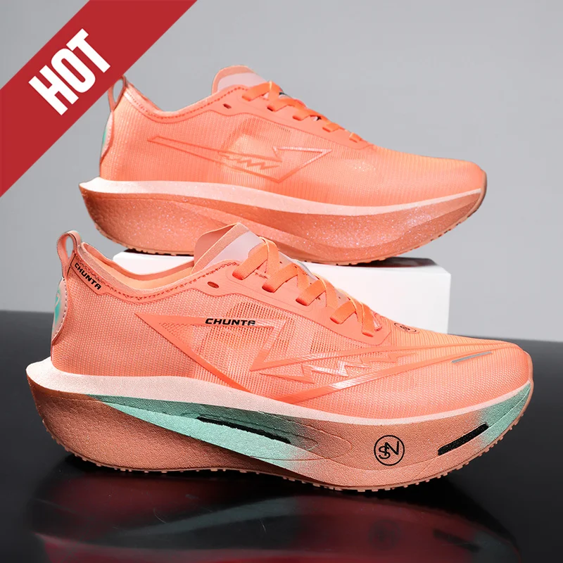 Novos tênis de corrida placa carbono maratona esportes masculinos respirável leve feminino confortável atlético antiderrapante tênis casuais