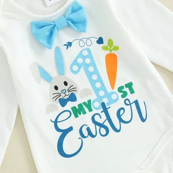 Baby Boy Outfit Short Sleeve Dinosaur Print Romper Elastic Waist Shorts Matching Hat Summer Set for Infants and Toddlers 4