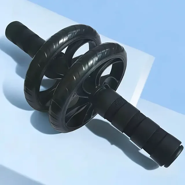 Silent Two-Wheel Abdominal Roller - Pvc and Stainless Steel Material, Suitable for Core Strength Training and Fitness Enthusiasts, Abdominal Muscle Roller, Sports Equipment