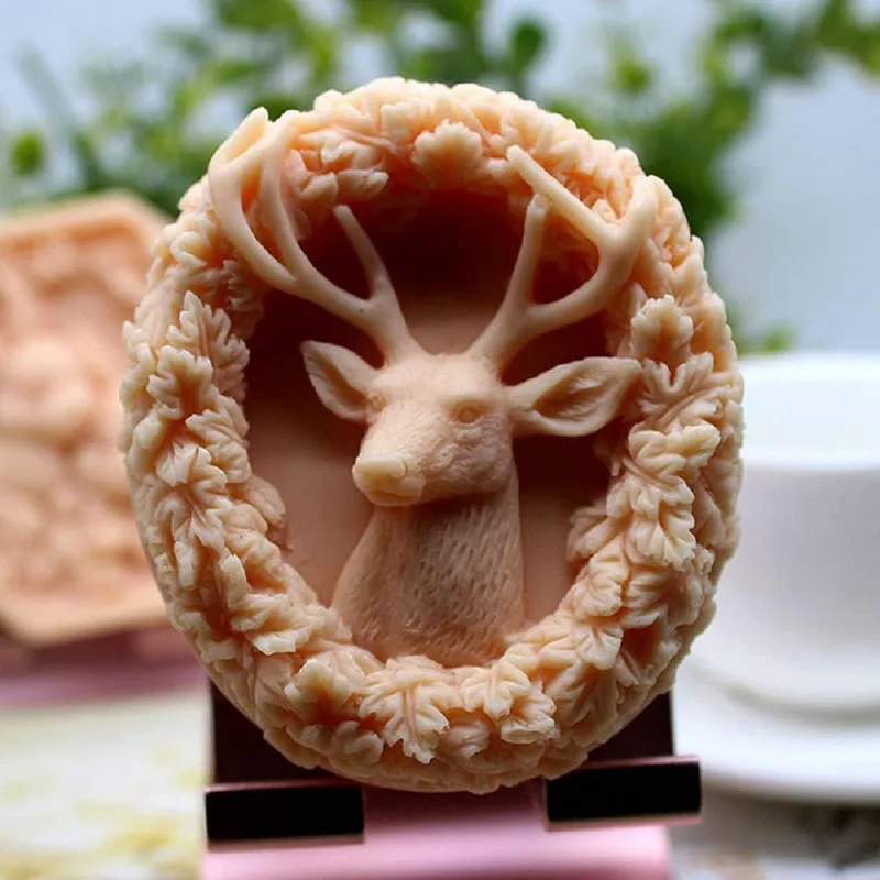Deer Head Silicone Mold For Soap Making Supplies Candle Chocolate Cake Decoration Animal Shape Aromatherapy Gypsum Wax Resin