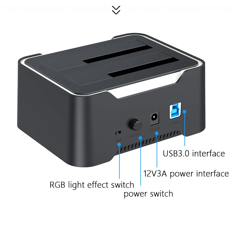 Uthai-dual Bay Base de Disco Rígido Usb 3.0 2.5 3.5 Porta Serial Multifuncional Cópia Offline Case Disco Rígido Móvel - Imagem 4