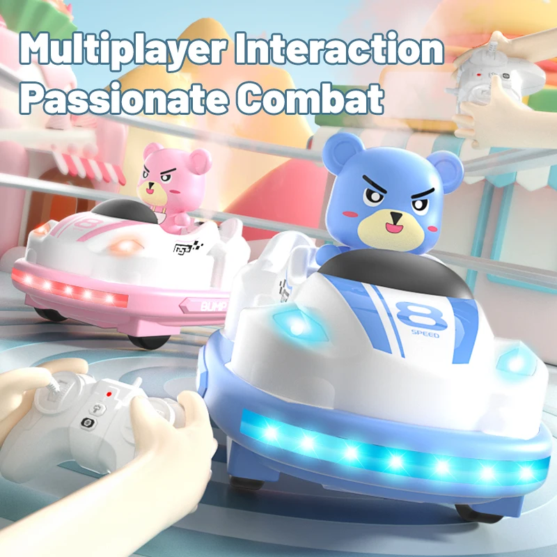 Rc Car Set Remote Control Bumper Cars for Kids Race Battle Ejecting Bumper Car for Boys Girls Music Spray Light Children's Gift