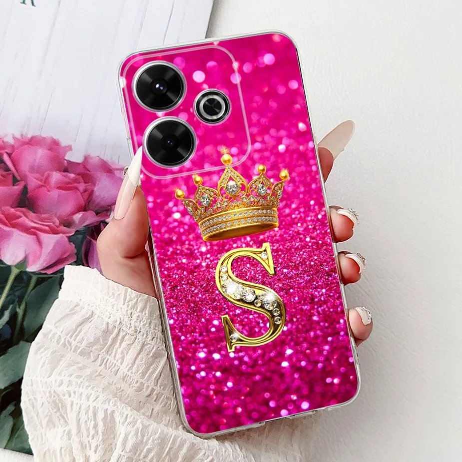 Stylish Clear Silicone TPU Phone Case with Letter Design