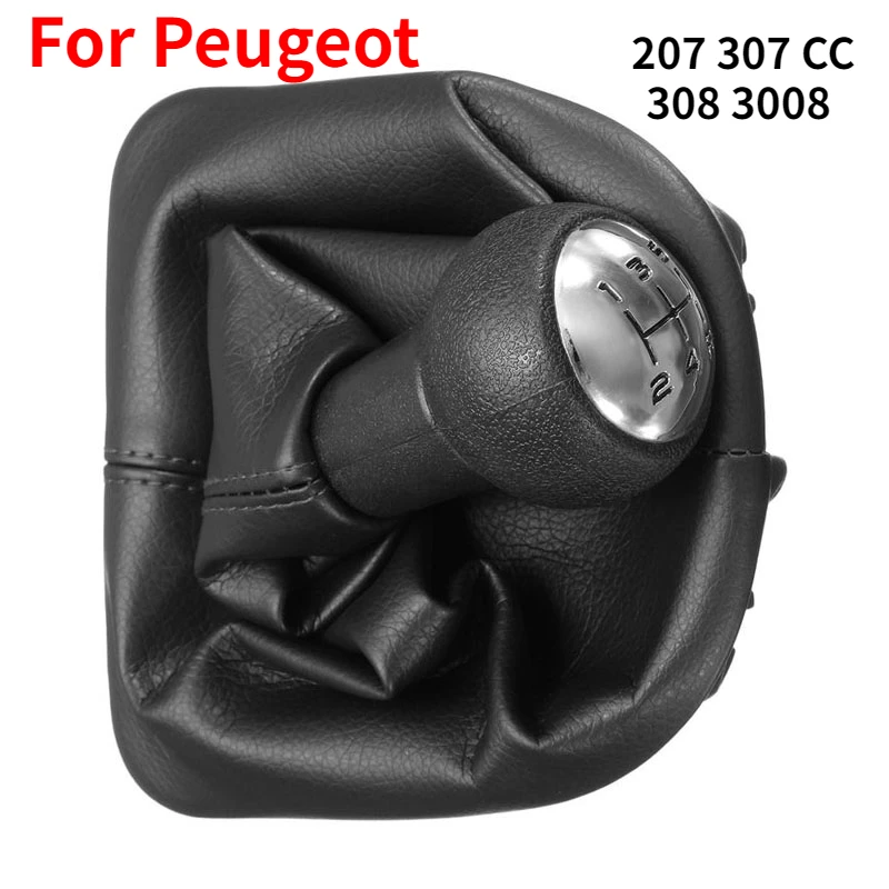 

For Peugeot 207 307 CC 308 3008 5-Speed Gear Shift Knob With Collars Gear Shift Lever Dust Anti-dust Cover Interior Parts