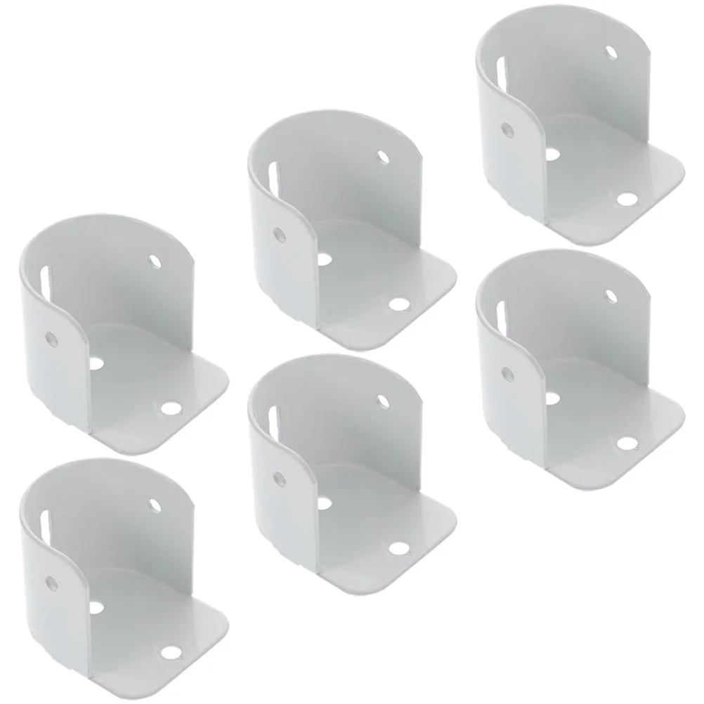 

6 Pcs Flange Seat Curtain Rod Holder for Heavy Closet Support Bracket Holders Brackets Iron Shower Duty Wall