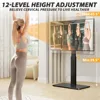 Universal Floor TV Stand,Base for 32-74 Inch TVs with Swivel Height Adjustable Mount,Tempered Glass Base,Space Saving 3