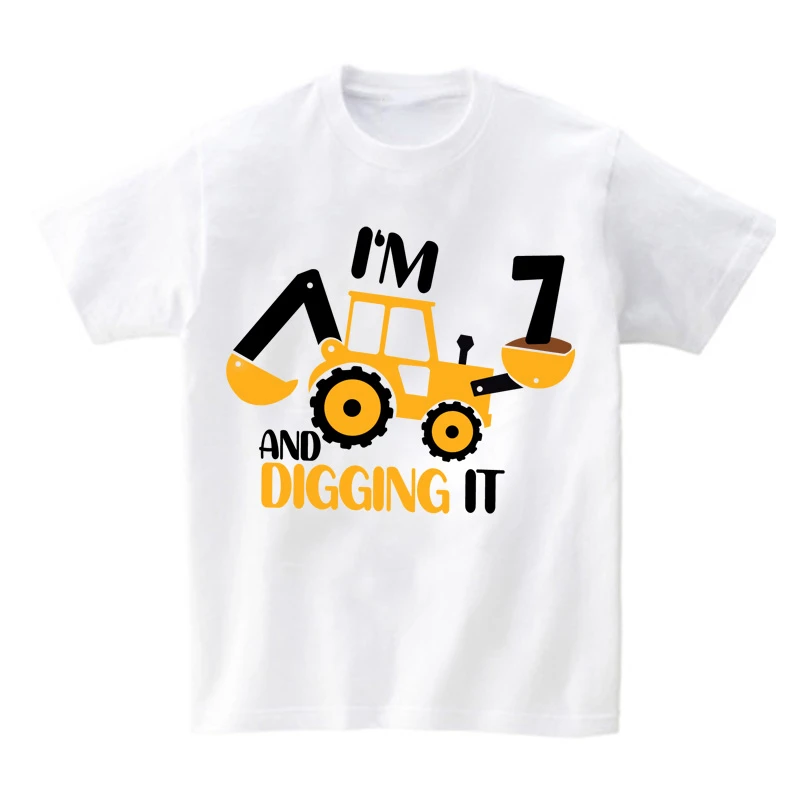 Construction Birthday Party Family Shirts Personalized T Shirts Boys Any Age Name My Kids Shirts T Shirts 2