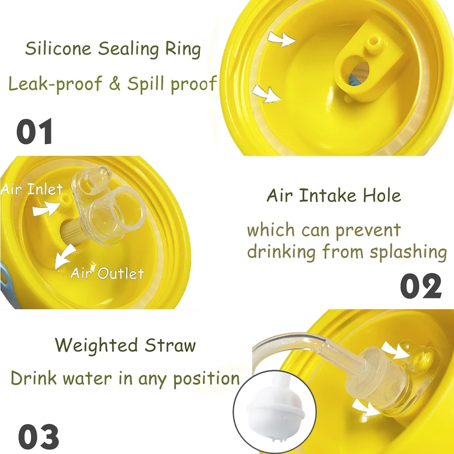 Cartoon Pattern Outdoor Child Drinking Bottle Straw Baby Feeding Cup Kids Training Portable Handle Water Bottle 250ML water bottle feeding bottle