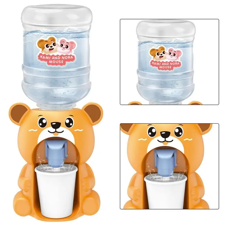 Mini Water Dispenser For Children Kids Gift Cute Cold/Warm Water Juice Milk Drinking Fountain Simulation Cartoon Pig Kitchen Toy
