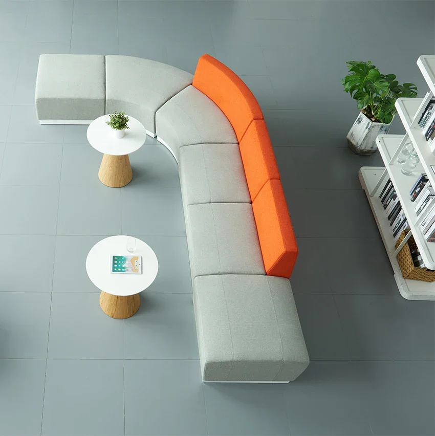 Multi-combination Flexible Modular Design Fabric Reception Sofa Office Sofa Set Public Leisure Sofa Seat