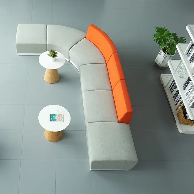 Multi-combination Flexible Modular Design Fabric Reception Sofa Office Sofa Set Public Leisure Sofa Seat