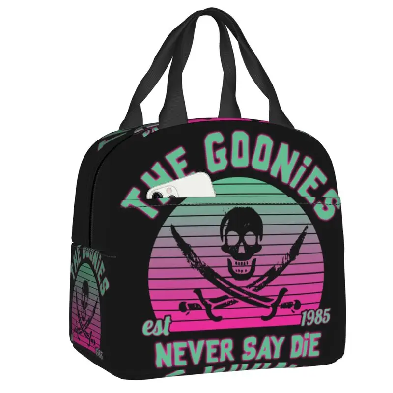 The Goonies Never Say Die Thermal Insulated Lunch Bag Bradipo Chunk Fratelli Skull Pirate Portable Lunch Tote Storage Food Box