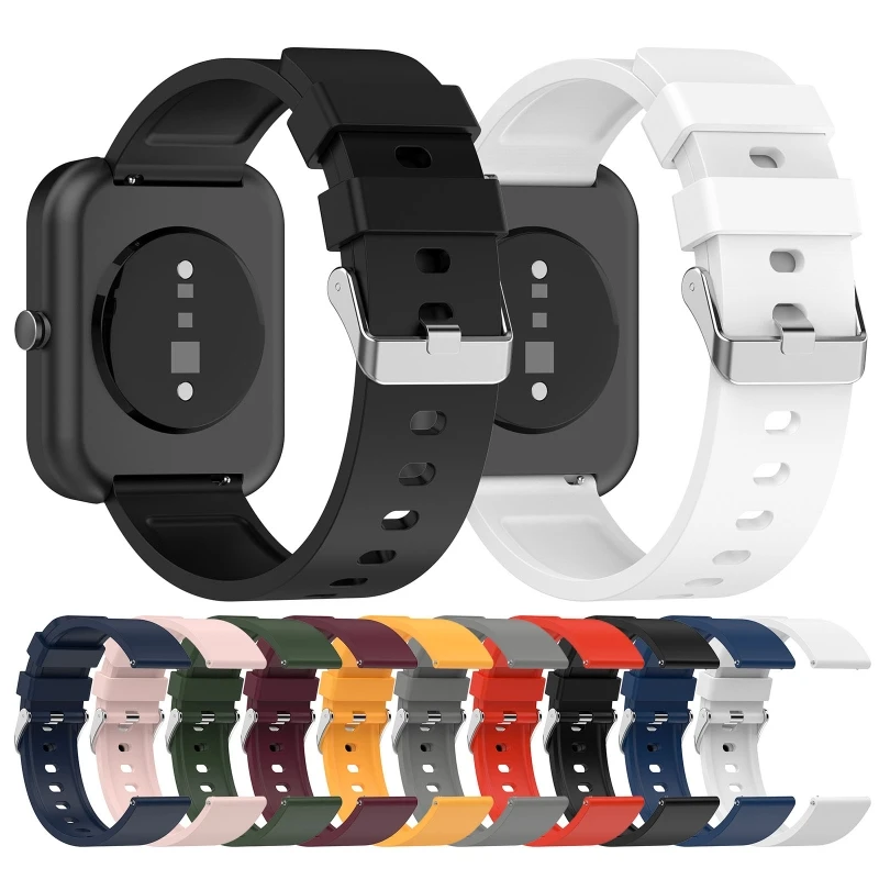

Для AmazfitBip 3 SmartWatch Регулируемый силиконовый мягкий ремешок-браслет