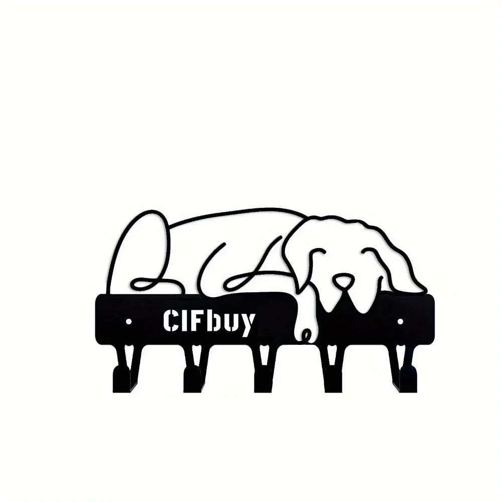 Metal Dog Wall Decor - Minimalist Artwork for Room, Durable Wall Mount, Combines Style as Wall Art & Function as Home Hook 4