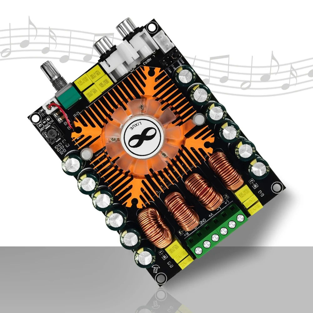 TDA7498E 2.0 고전력 디지털 전력 증폭기 보드 DC 12V-36V 듀얼 채널 HIFI 증폭기 보드(냉각 팬 포함) 20Hz-20KHz