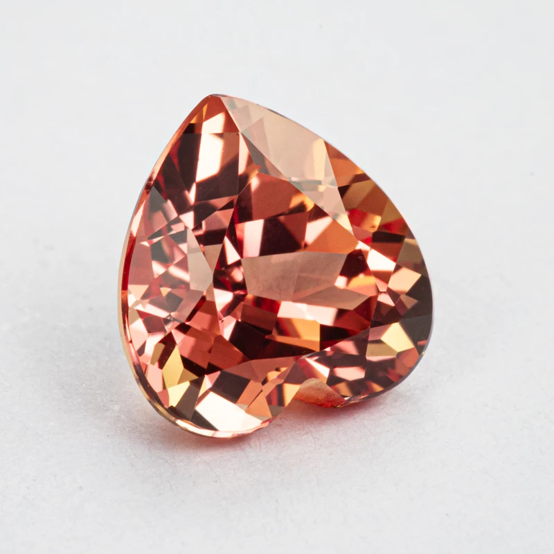 Lab Grown Sapphire Heart Shape Sunset Orange Color Stone for Charms Diy Jewelry Making Earrings Ring Selectable  AGL Certificate